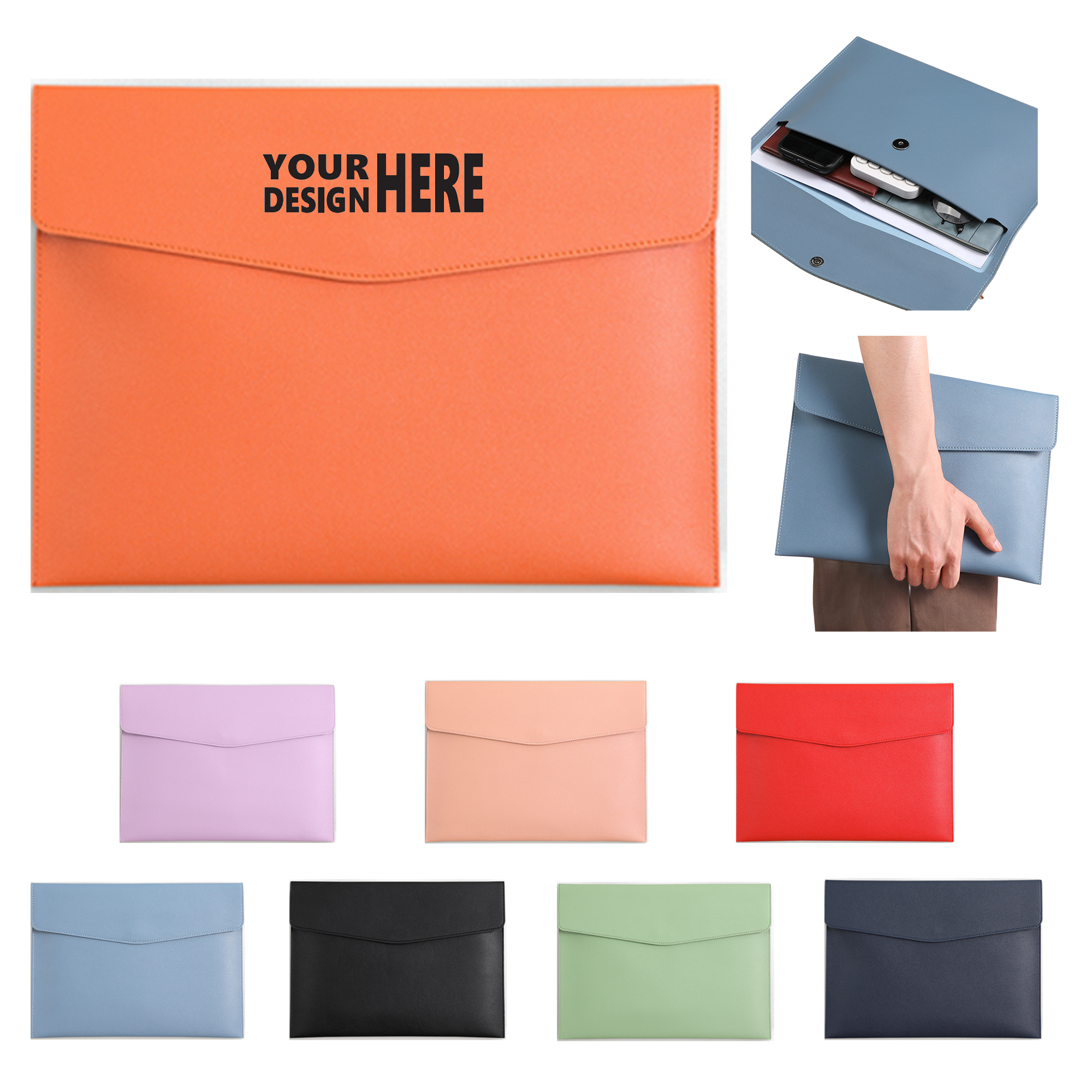 A4 Business Multifunctional PU Leather File Pouch MOQ 50 3
