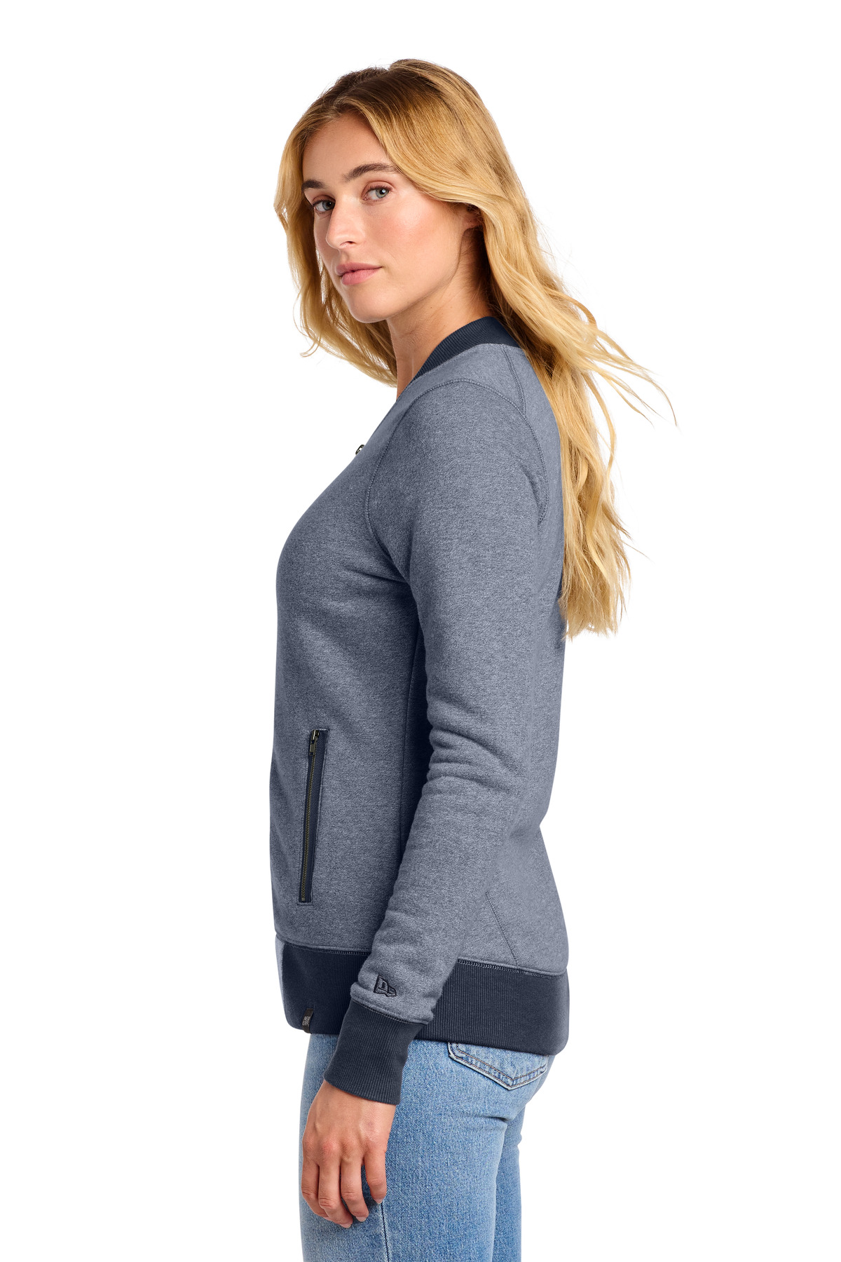 New Era Women's French Terry Baseball Full-Zip. LNEA503 10