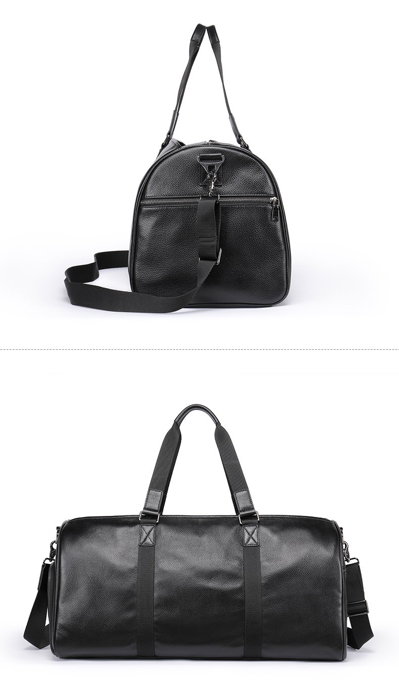 Genuine Leather Travel Weekender Duffel Bag for Men, custom luggage with logo imprint 7