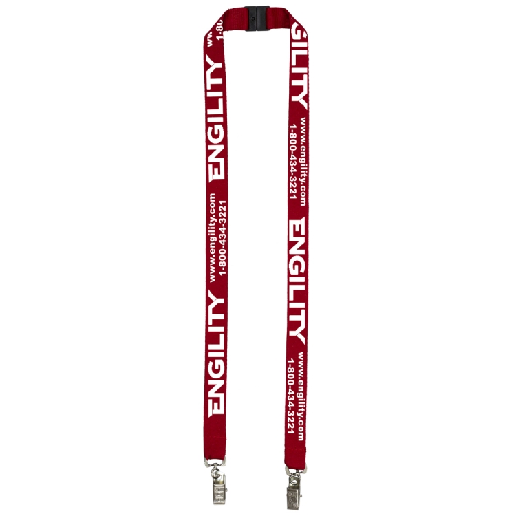 "RICARDO" 3/4" Dual Attachment Polyester Silkscreen Lanyard with FREE Breakaway Safety Release 9