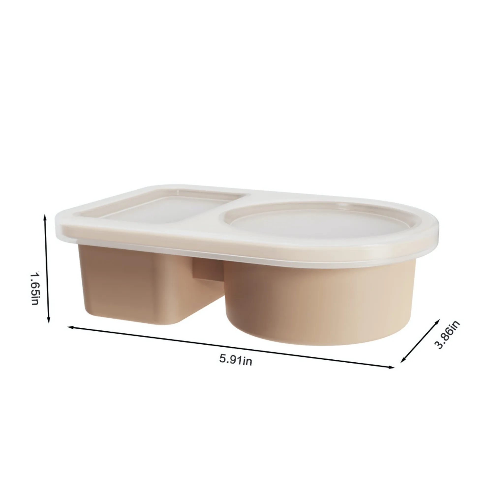 SIlicone Condiment Container Snack Sauce Box 2 Compartment 4