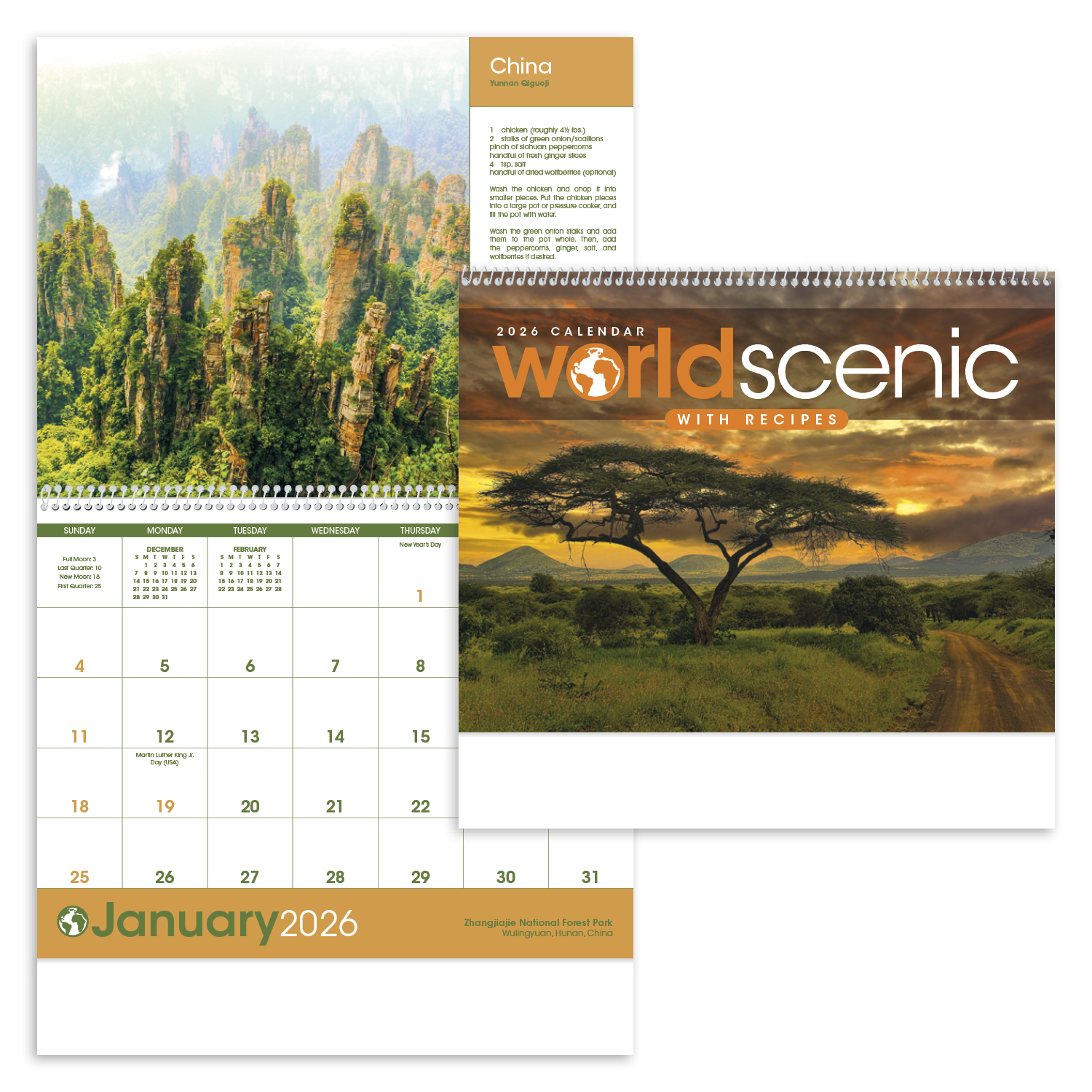Triumph® Calendars World Scenes with Recipe Calendar 42