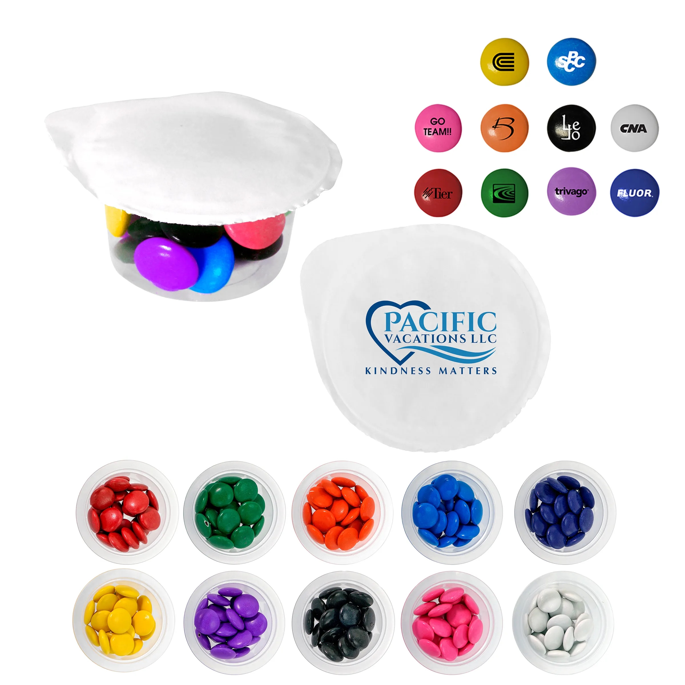SMALL FULL COLOR CUP OF PRINTED CANDY