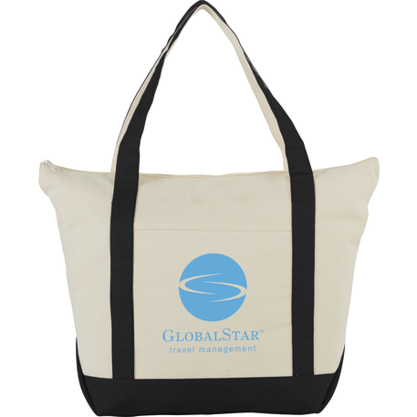 Classic 12oz Cotton Canvas Zippered Boat Tote, custom tote bag with logo imprint 5