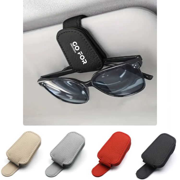Magnetic Leather Sunglasses Holders for Car Visor 2