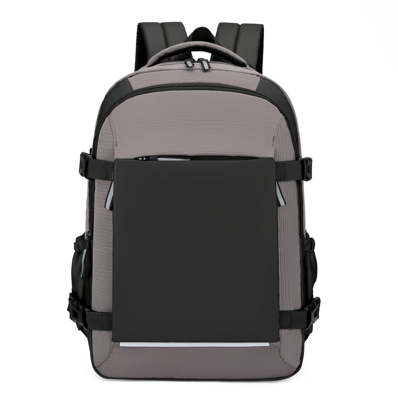 Black Flat Pocket Design Business Laptop Backpack, 15.6-Inch Laptop/Tablet,Water-Repellent 3