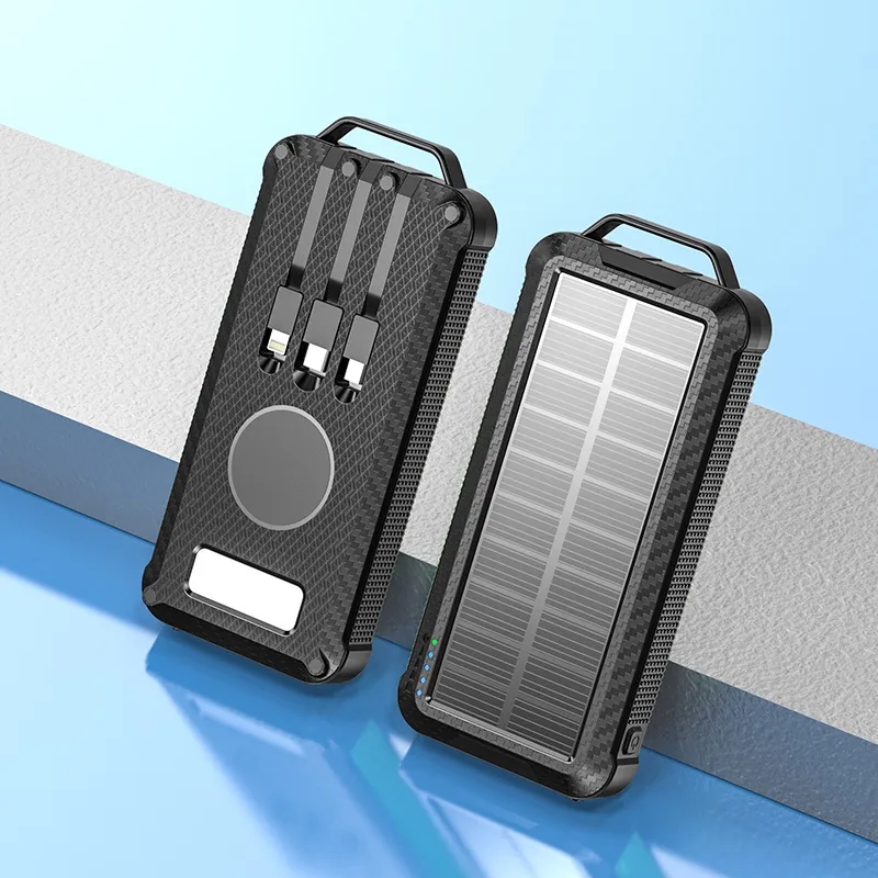 10000mAh Solar Power Charger w/ Cable & LED Flashlight 3
