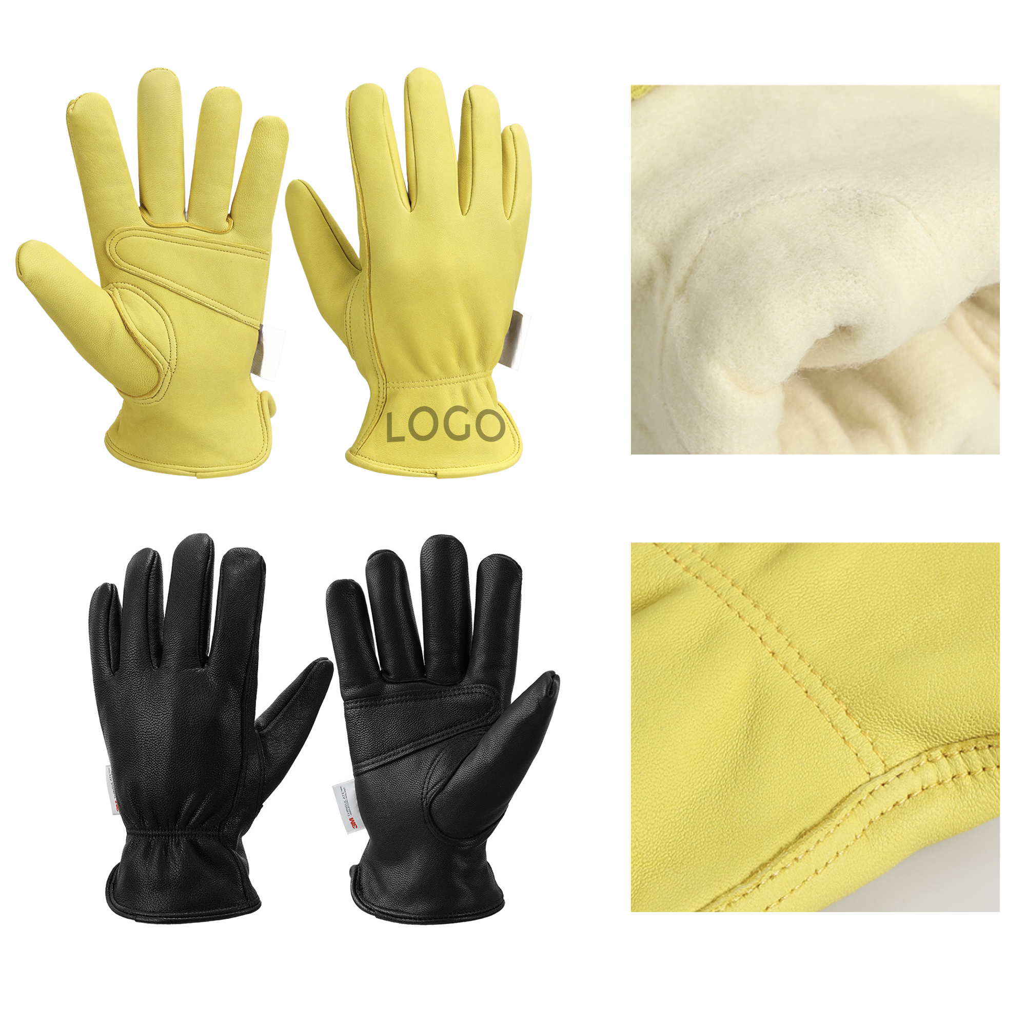 MOQ 10 PCS Durable Woolen Warm Gloves 2