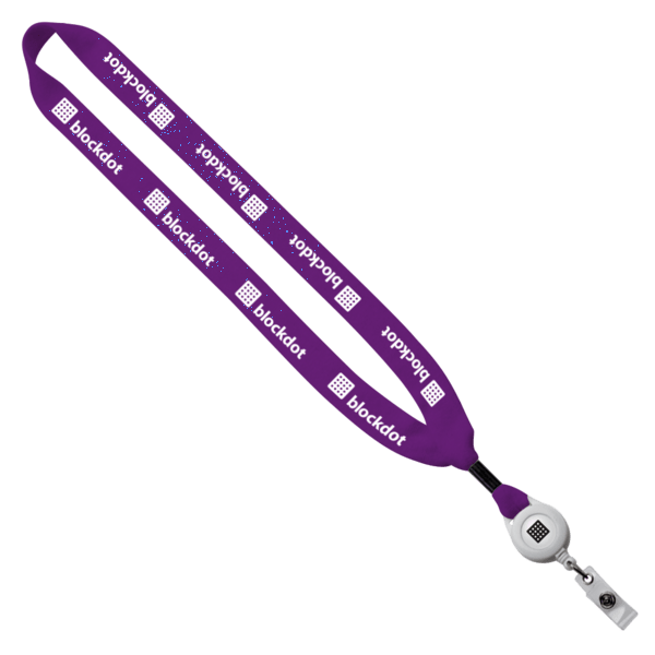 3/4" Cotton Lanyard with Metal Crimp & Retractable Badge Reel 11