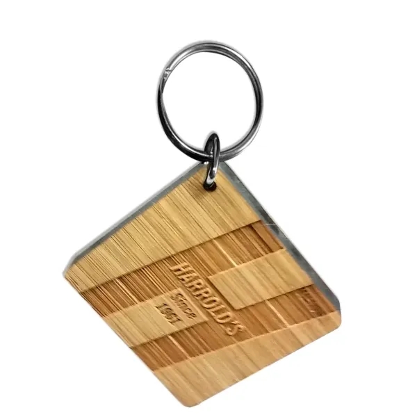 Custom Laser Etched Bamboo Keychain 4