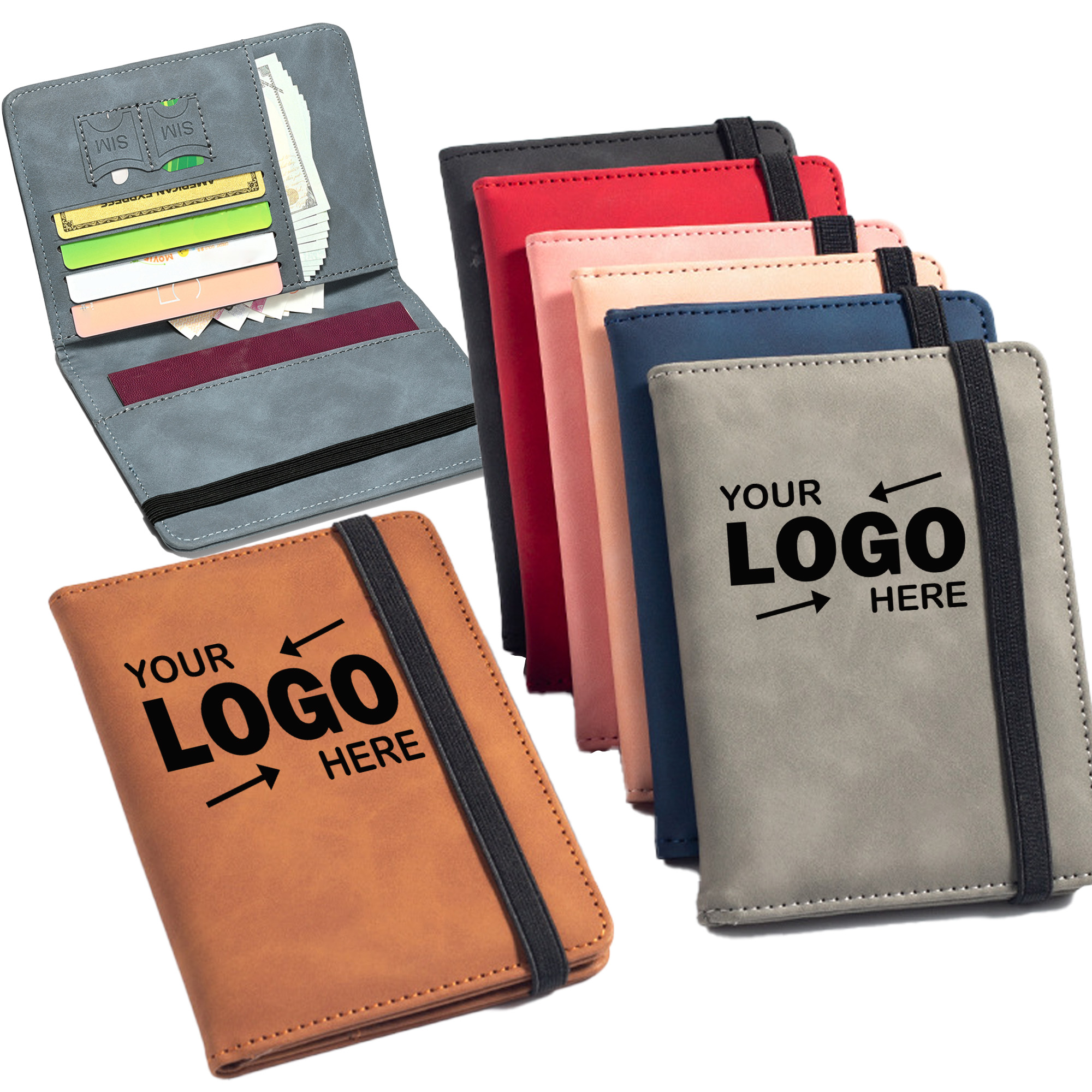 Colorful PU Leather Multi functional Passport Organizer 2