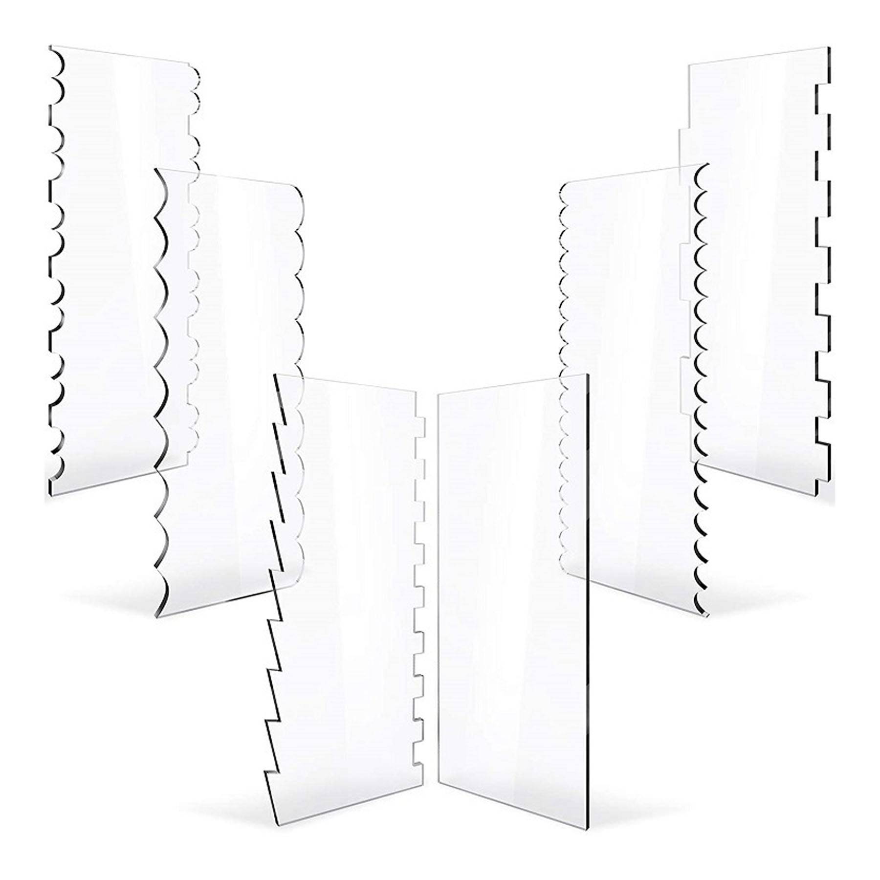 6 Pcs Clear Acrylic Cake Scraper 7