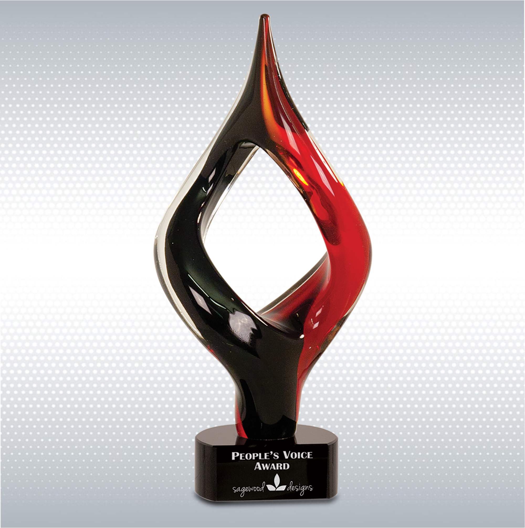 13 1/4" Red/Black Twist Art Glass 6
