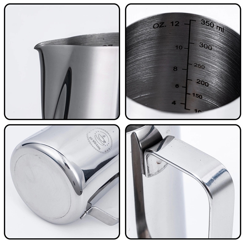 304 Stainless Steel Milk Frothing Cup with Handle 2