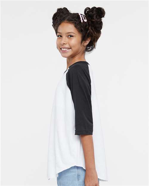 Youth Baseball Fine Jersey Three-Quarter Sleeve Tee - 6130 56