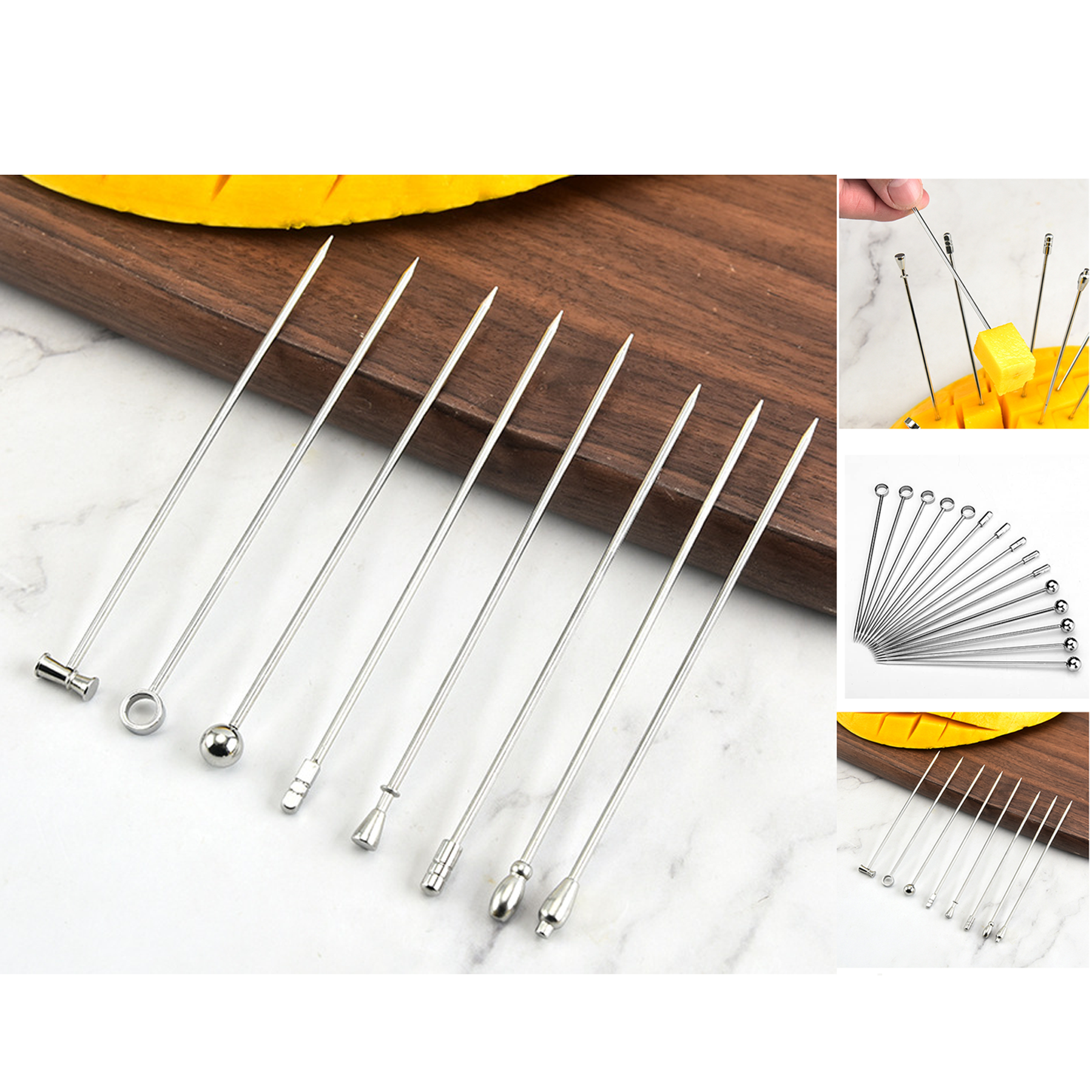 Stainless Steel Metal Round Head Fruit Needle 2