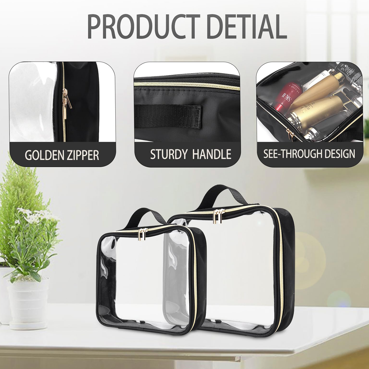 PVC Transparent Waterproof Handheld Storage Bag 5