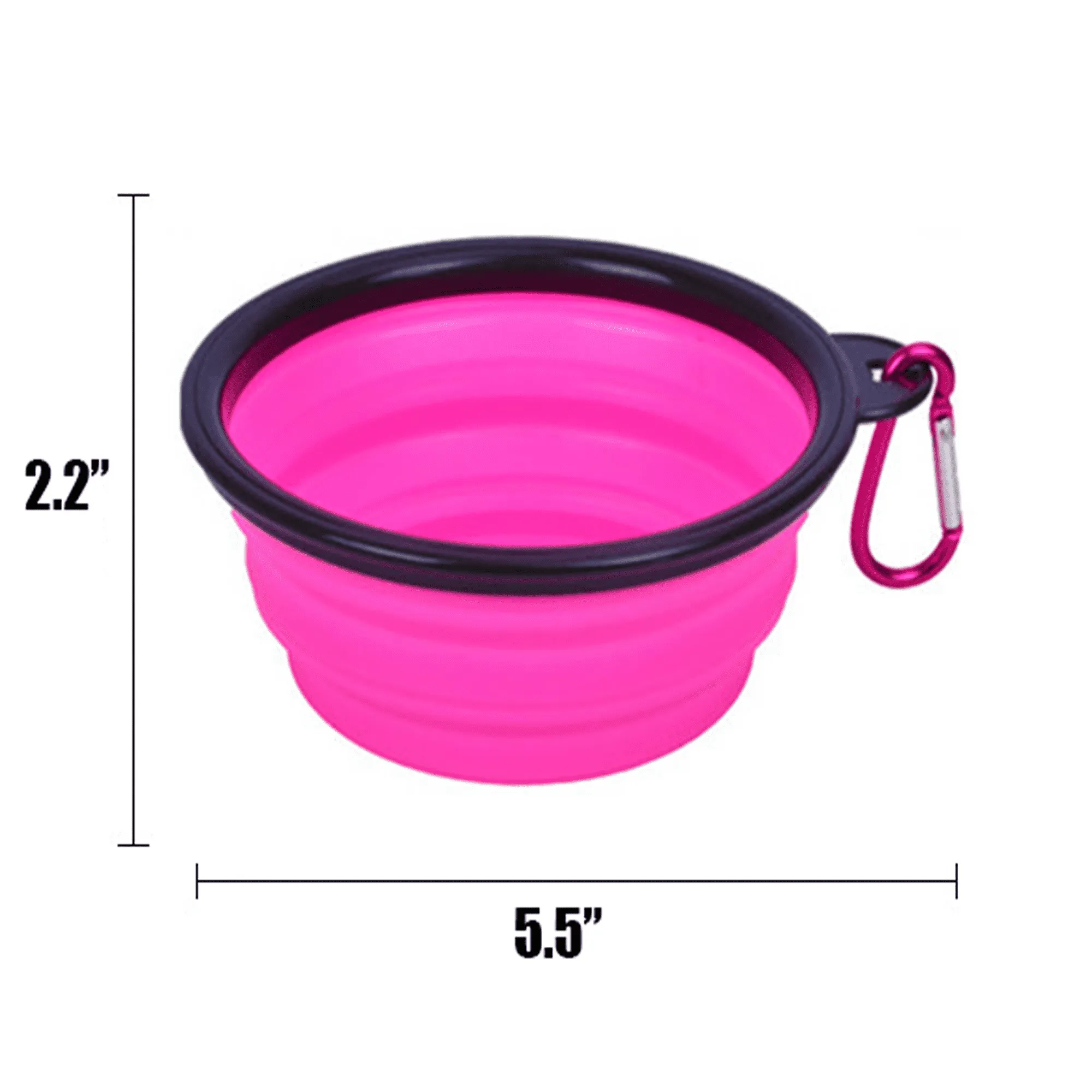 MOQ 20PCS Silicone Collapsible Pet Bowl With Carabiner 1