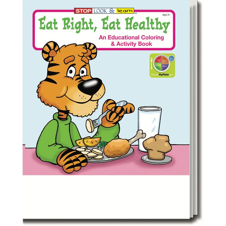 Eat Right Eat Healthy Coloring Books - 16 Pages Ages 3-11 2