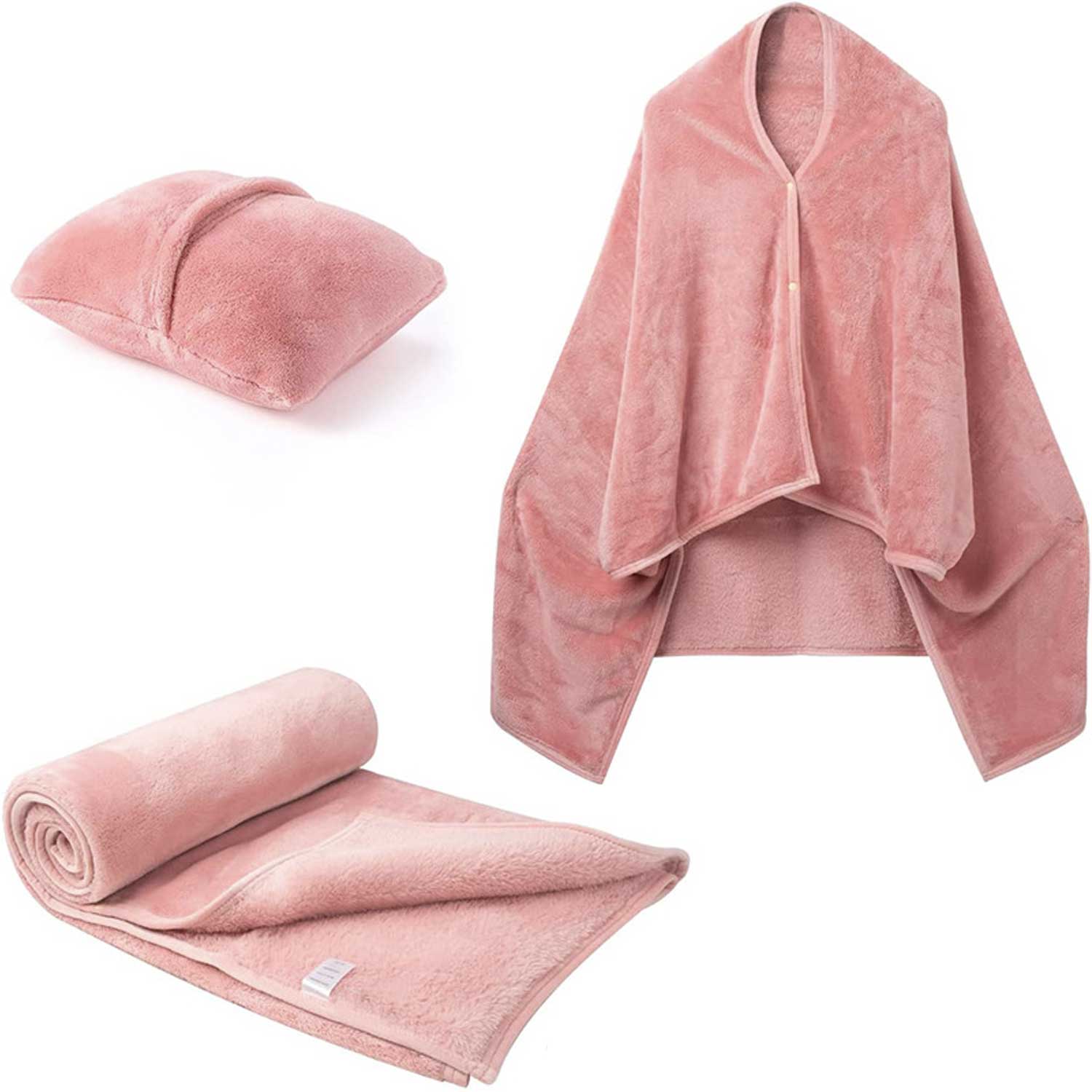 2-in-1 Foldable Travel Blanket & Pillow - Flannel Shawl 7
