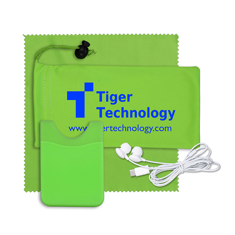 "Tuneboom Lux " Mobile Tech Earbud Kit with Microfiber Cloth, 4