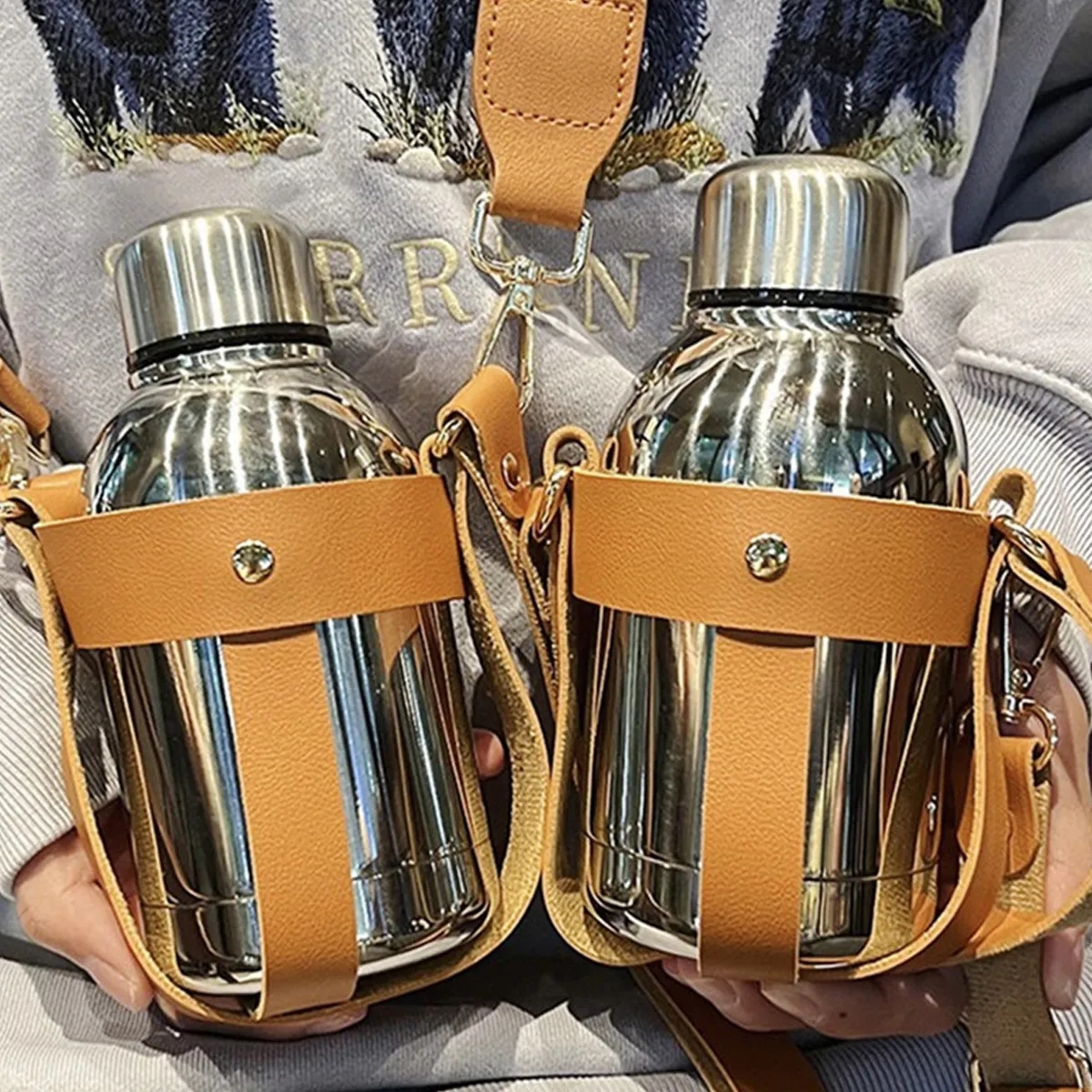 Stainless Steel Insulated Bottle With Strap Sleeve 4