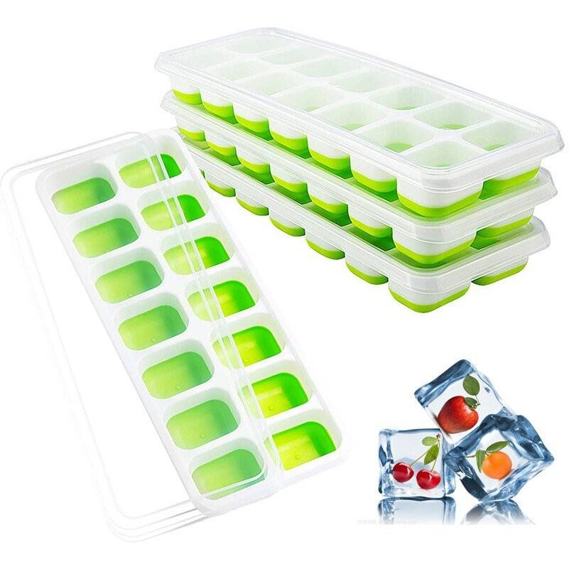 Pressing Ice Cube Tray With Lid And Container 3