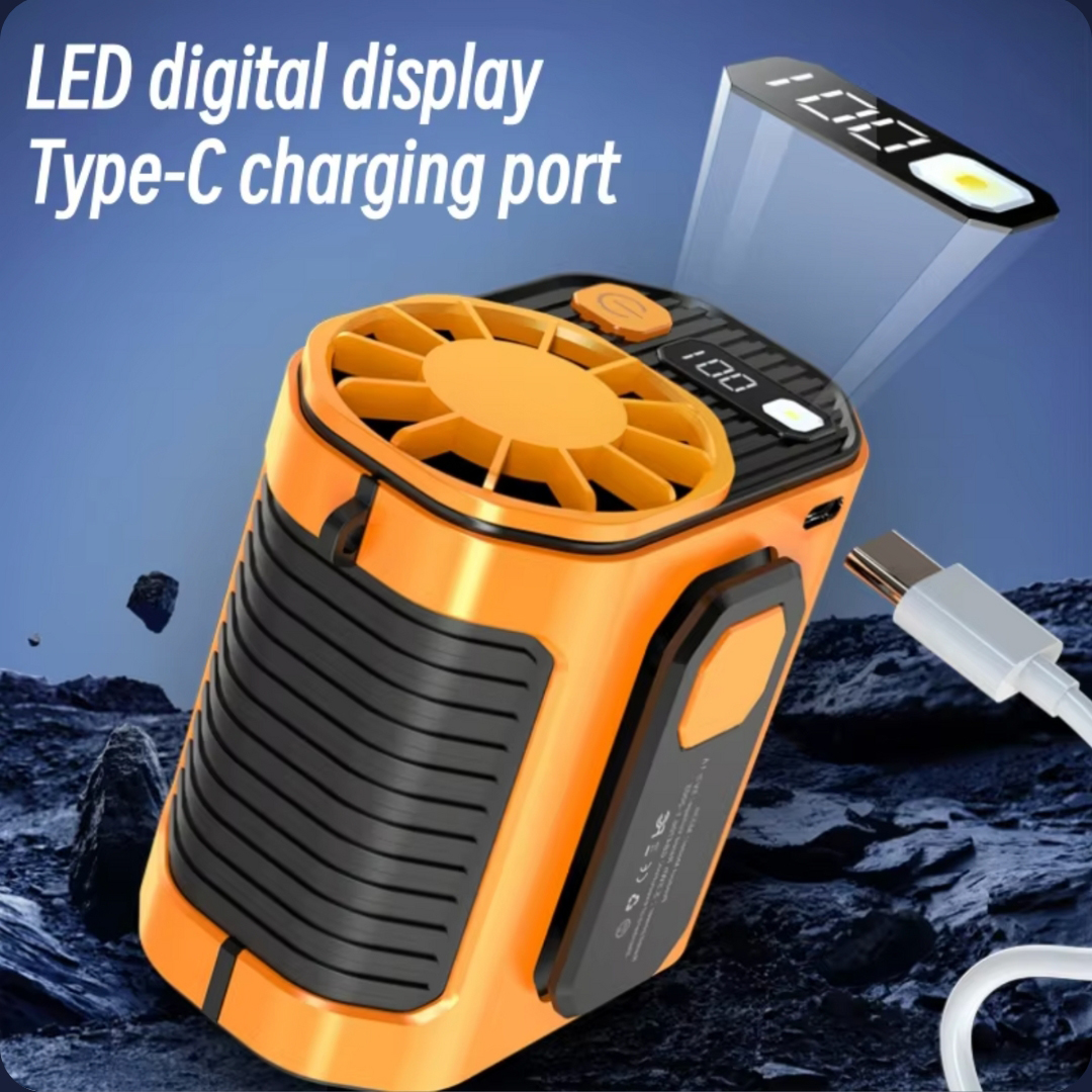 BreezeMax Lite 3-in-1: Waist-Mounted Fan, Flashlight & Power Bank 4