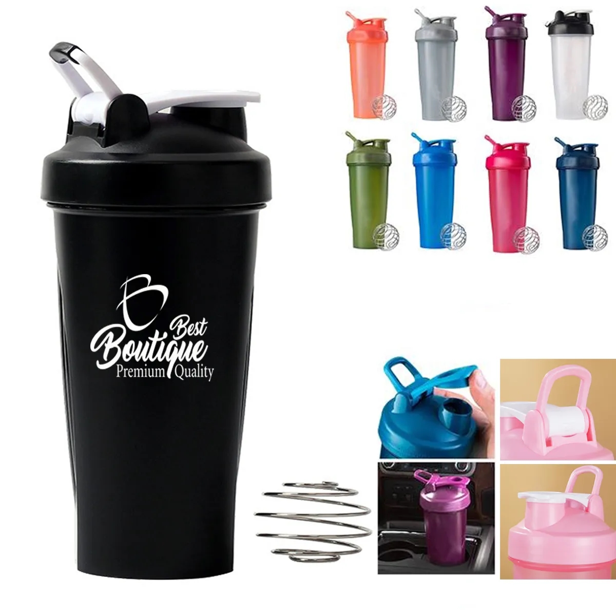 Classic Plastic Blender Shaker Sports Bottle 6