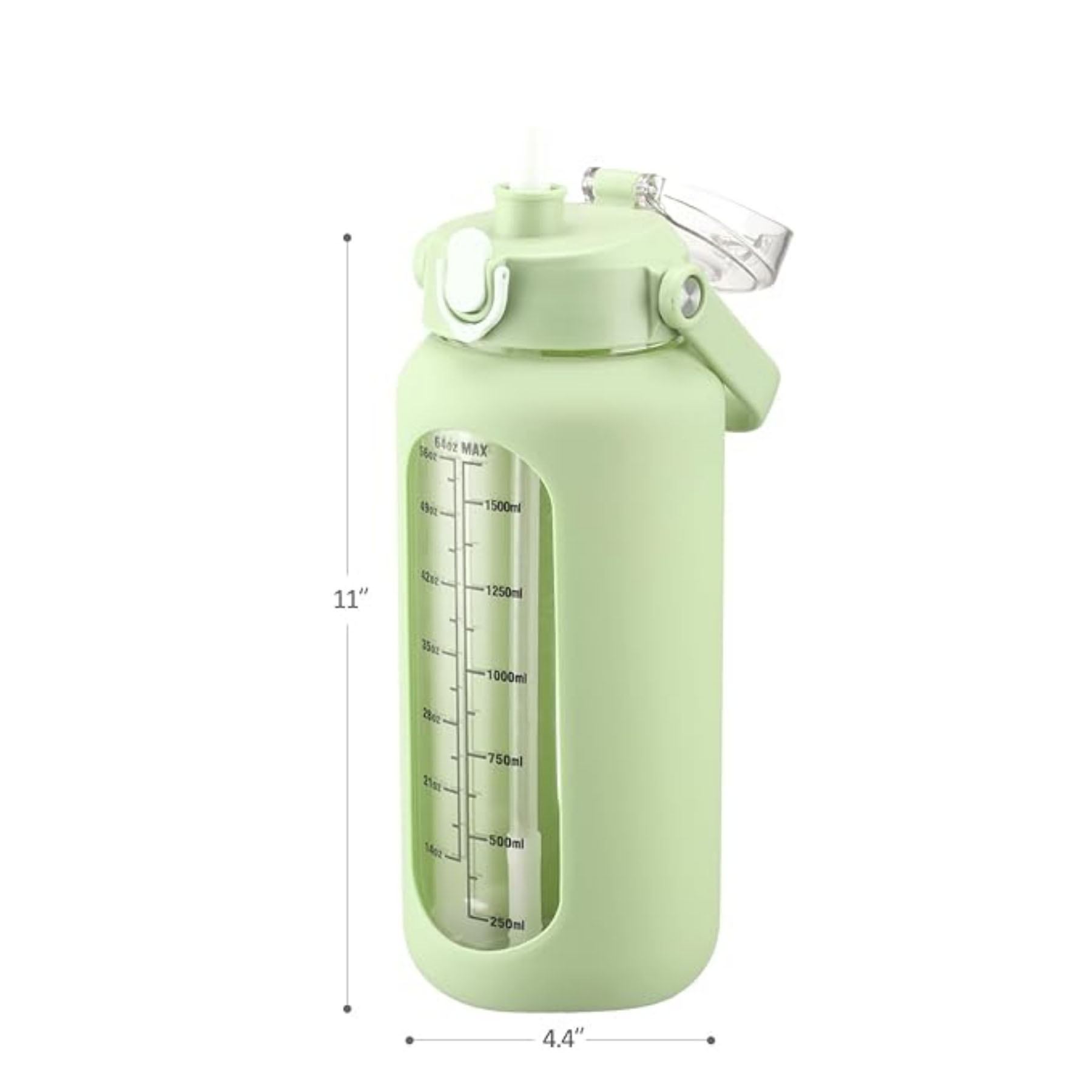 64 oz Glass Graduated Water Bottle 1