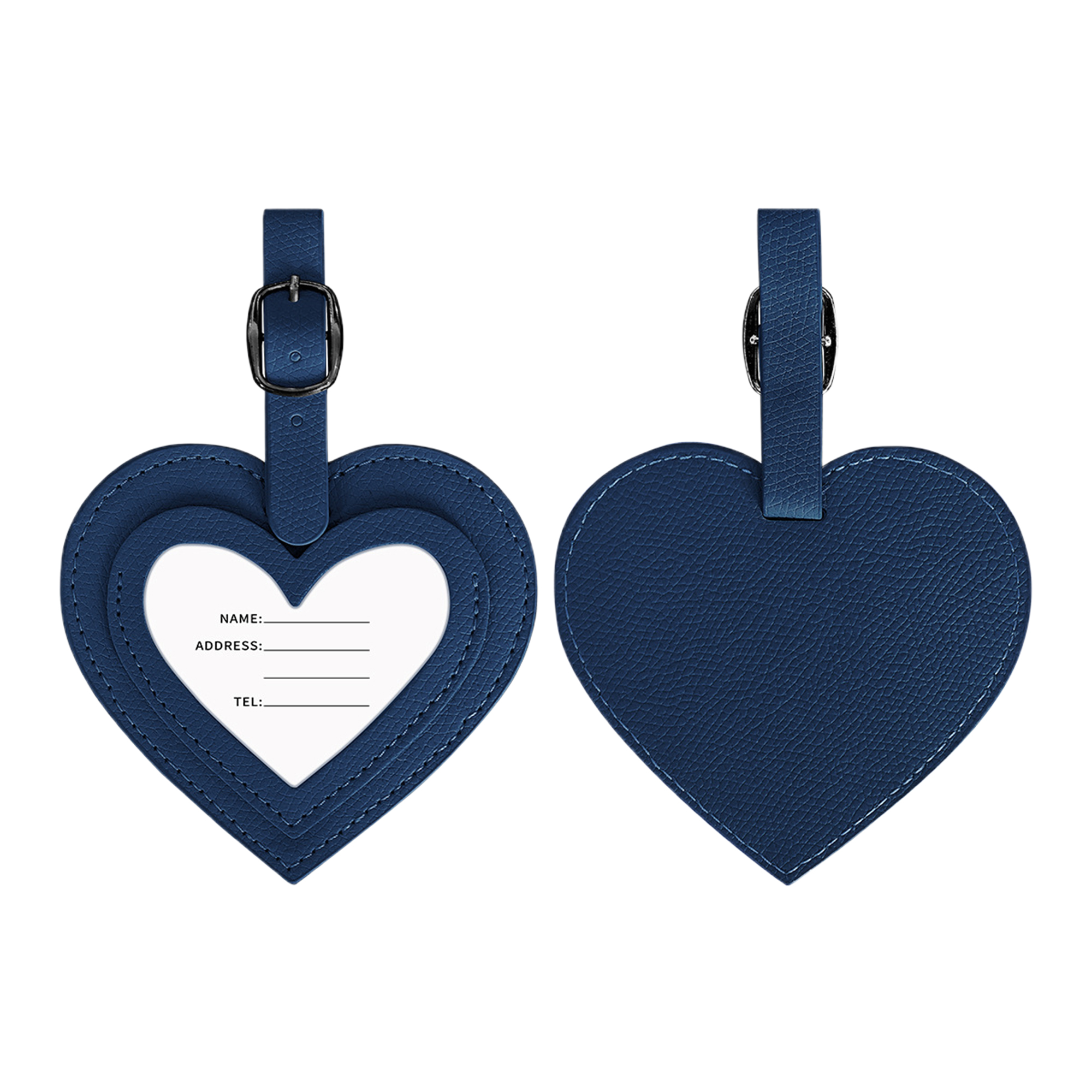 Heart-Shaped PU Luggage Tag - Durable 4