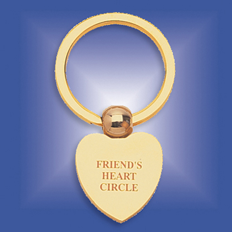 Gold Plated Heart Shaped Brass Key Chain 2