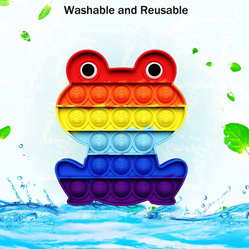 Rainbow Frog Push it Sensory Fidget Stress Reliever Toys 7