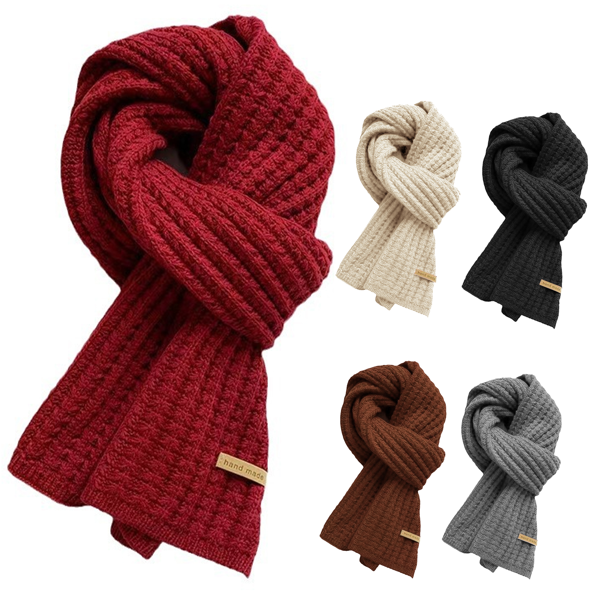 Warm Pattern Knitted Scarf 2
