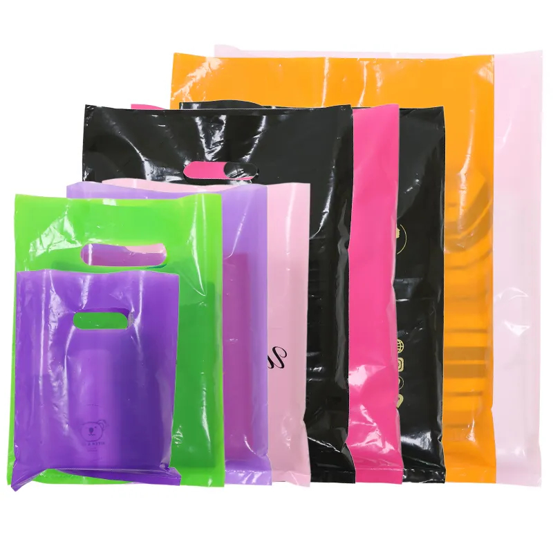 Reusable Die Cut Handle Plastic Bag (8"x12") 3