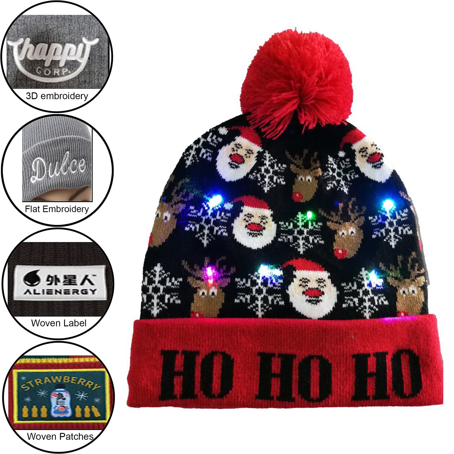 LED Custom Made Light Up Pom Pom Beanie 2