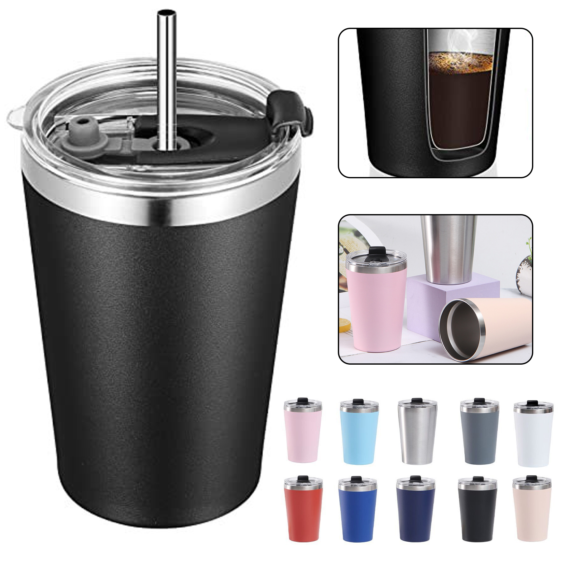 12oz Tumbler with Lid and Straw 3