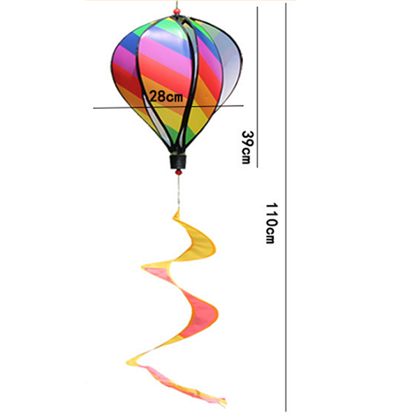 Rainbow Hot Air Balloon 6 Panel Wind Spinner Includes Colorf 3