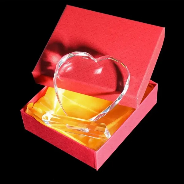Engraved Heart Shaped Crystal Trophy Awards 5