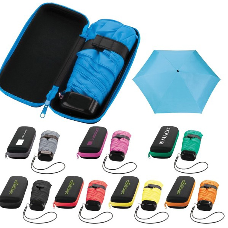 37" Arc Telescopic Folding Travel Umbrella With Eva Case 1