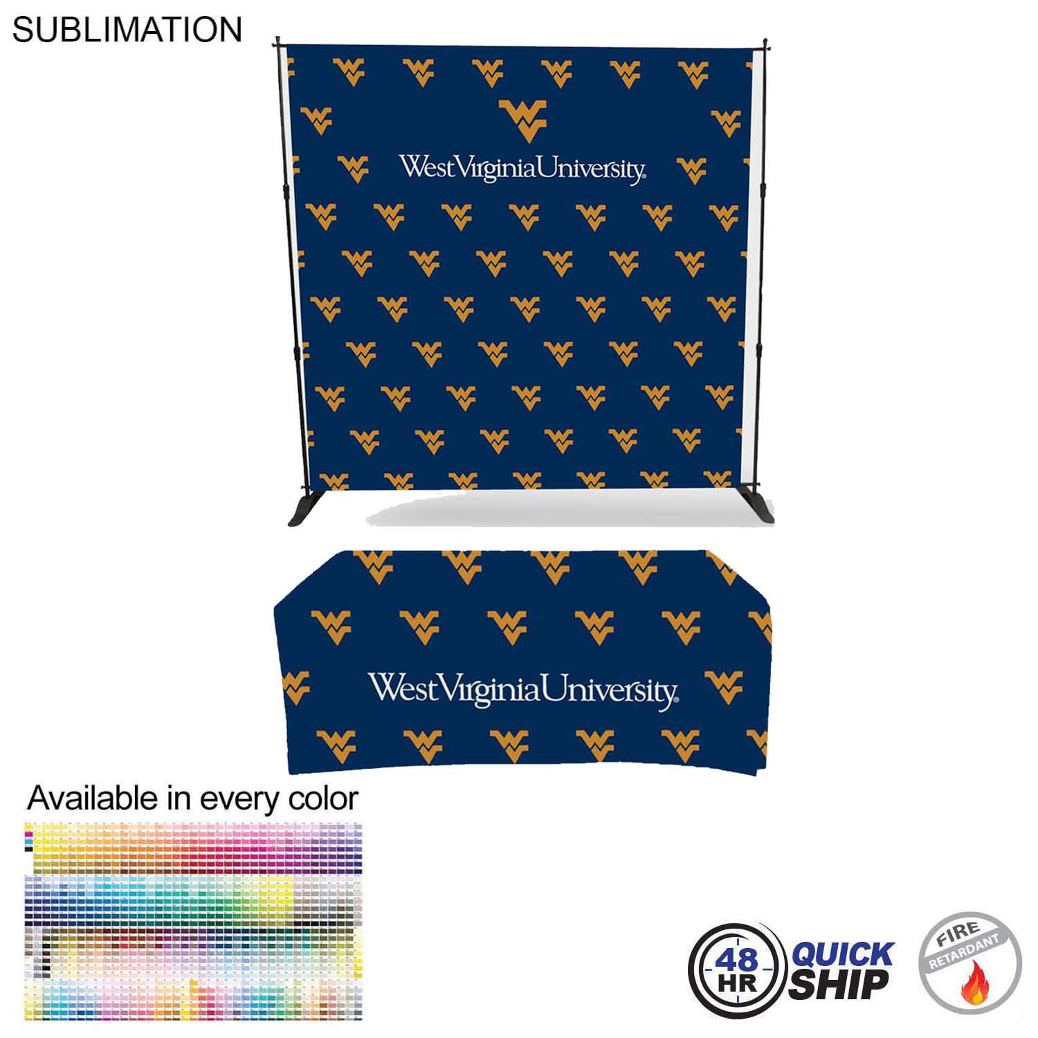 48 Hr Quick Ship- Tradeshow Booth Package, 8' Expanding Display and 6' Sublimated PREMIUM Tablecloth 5
