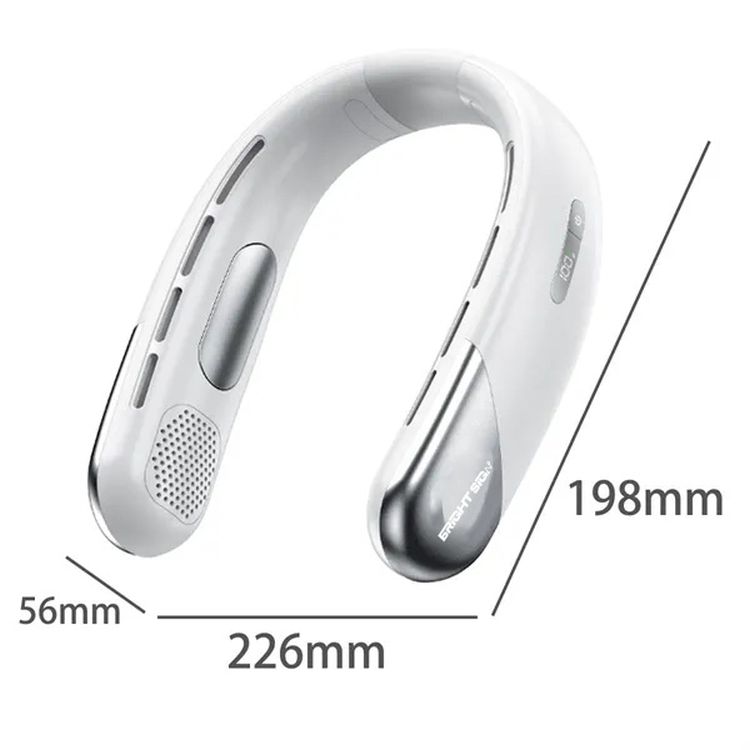 Wearable Bladeless USB Rechargeable Neck Fan with Digital Display 3