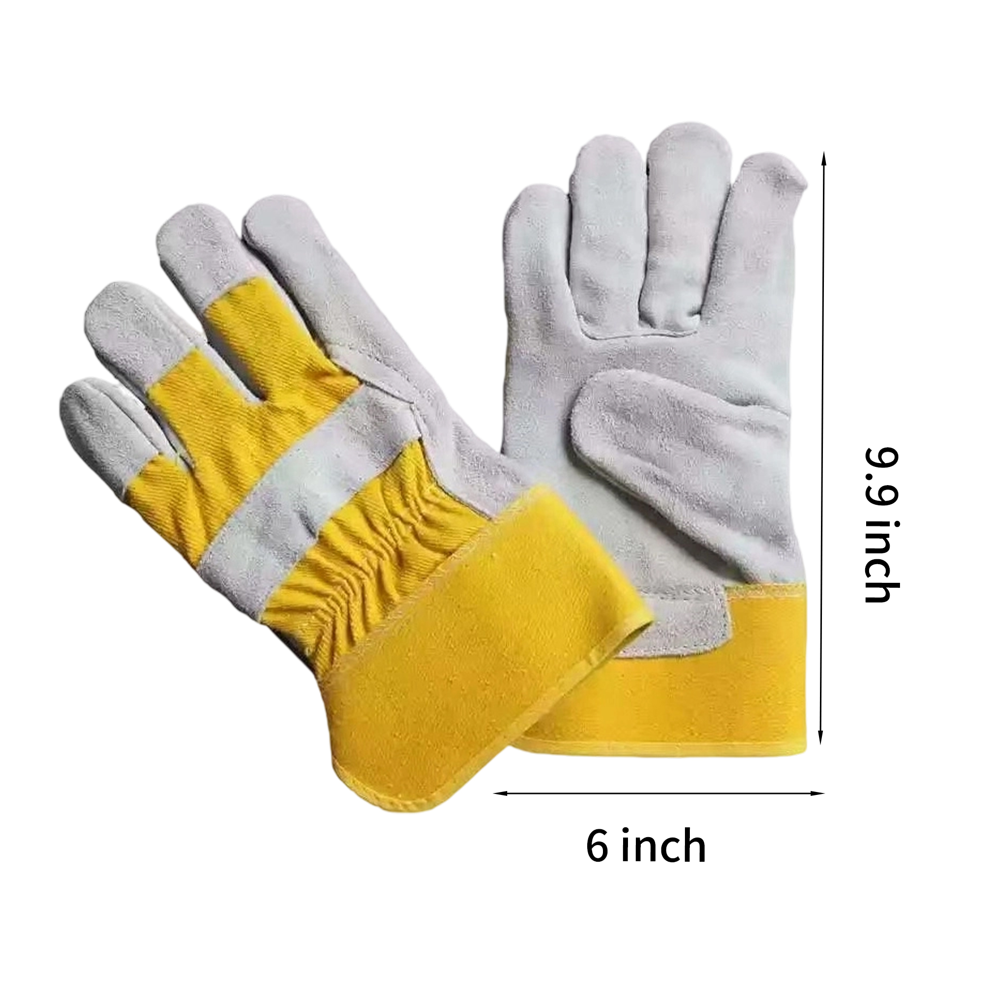 Split Leather Work Glove With Reinforced Palm And Safety Cuff 9.9" x 6" 3