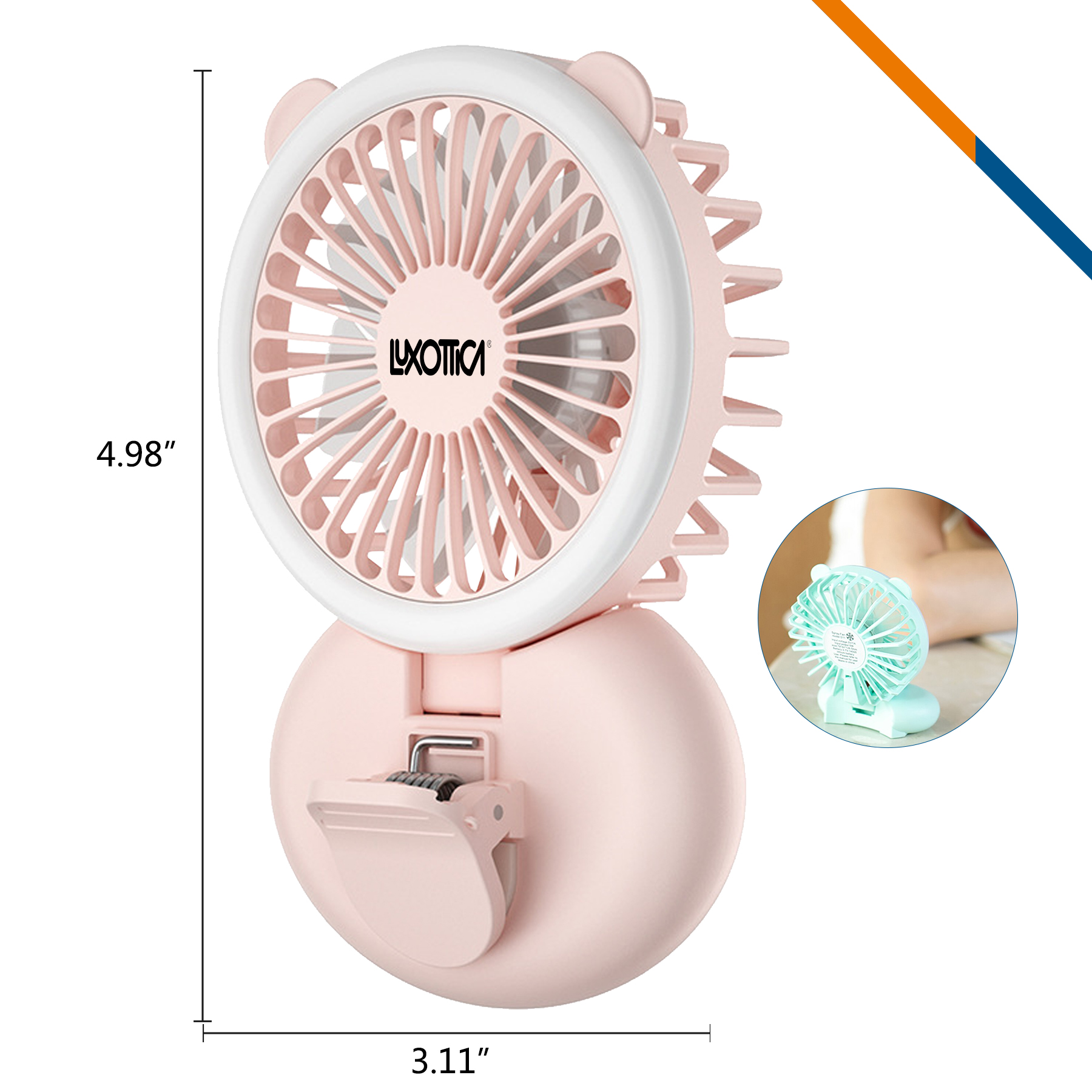 RenoGlow 2in1 LED Fill Light Clip On Fan 5