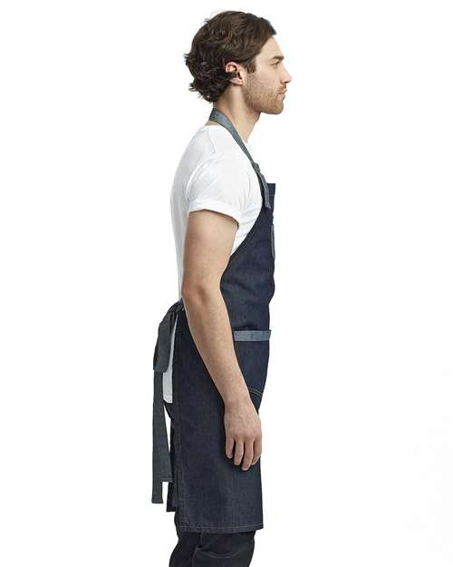 Domain Contrast Denim Bib Apron - RP127 7