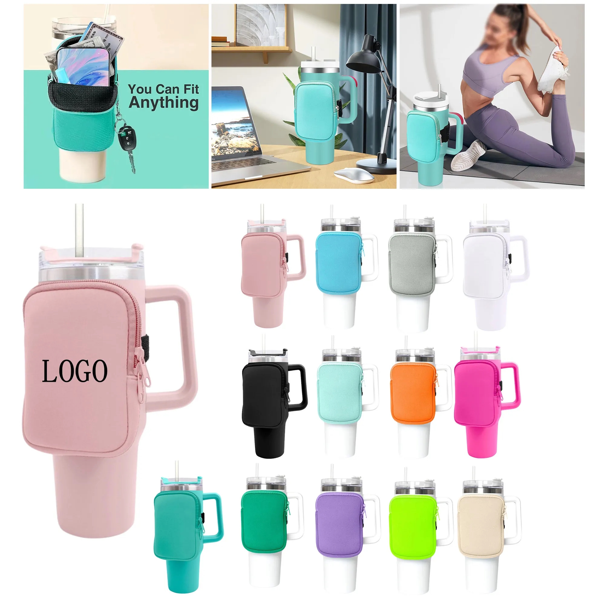 Cold Drinks, Strong Grip - 40OZ Ice Bully Handle Tumbler Set 4