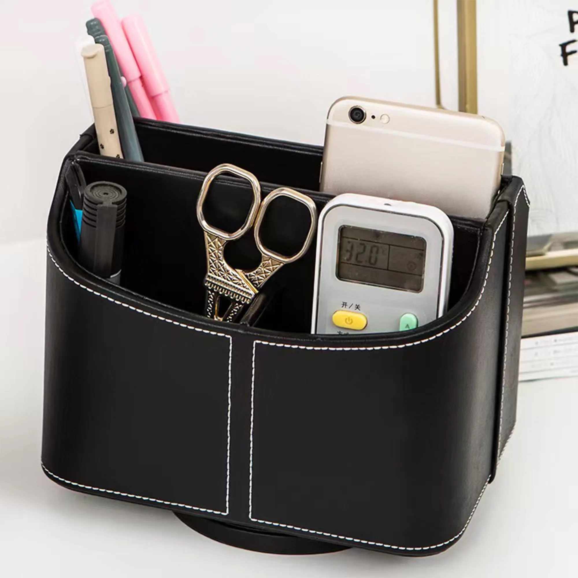 Leather Multifunctional Storage Box With Customizable Logo 2