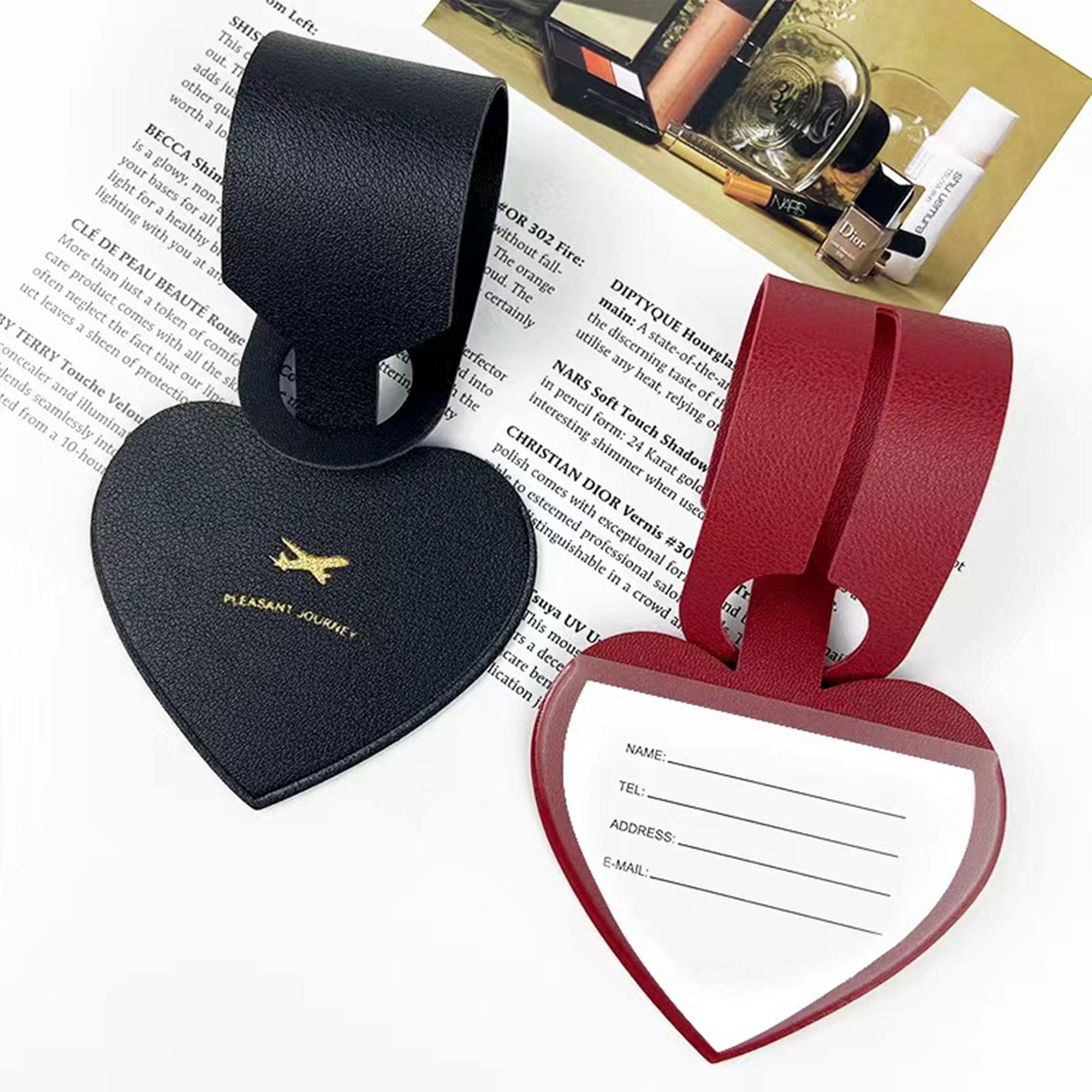 Heart Sharp Leather Luggage Tags For Suitcase 3