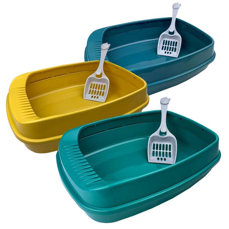 Cat Litter Box with Scoop Assorted Colors 2