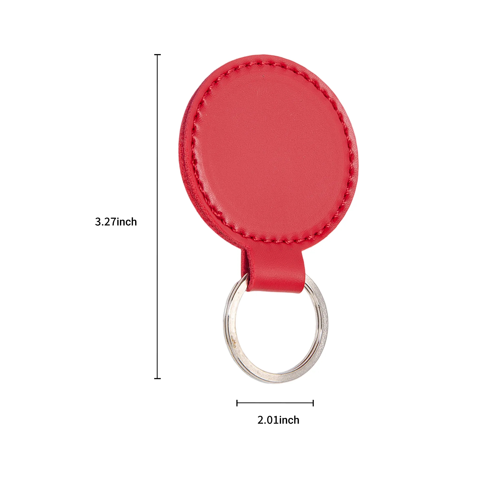 PU Leather Round Keychain with Dual Screw Fastening 11